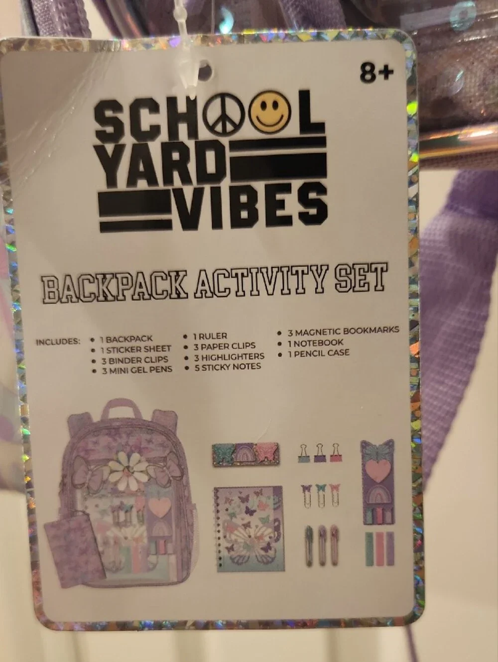 Kids Lavender Sequin Butterfly Activity Backpack -